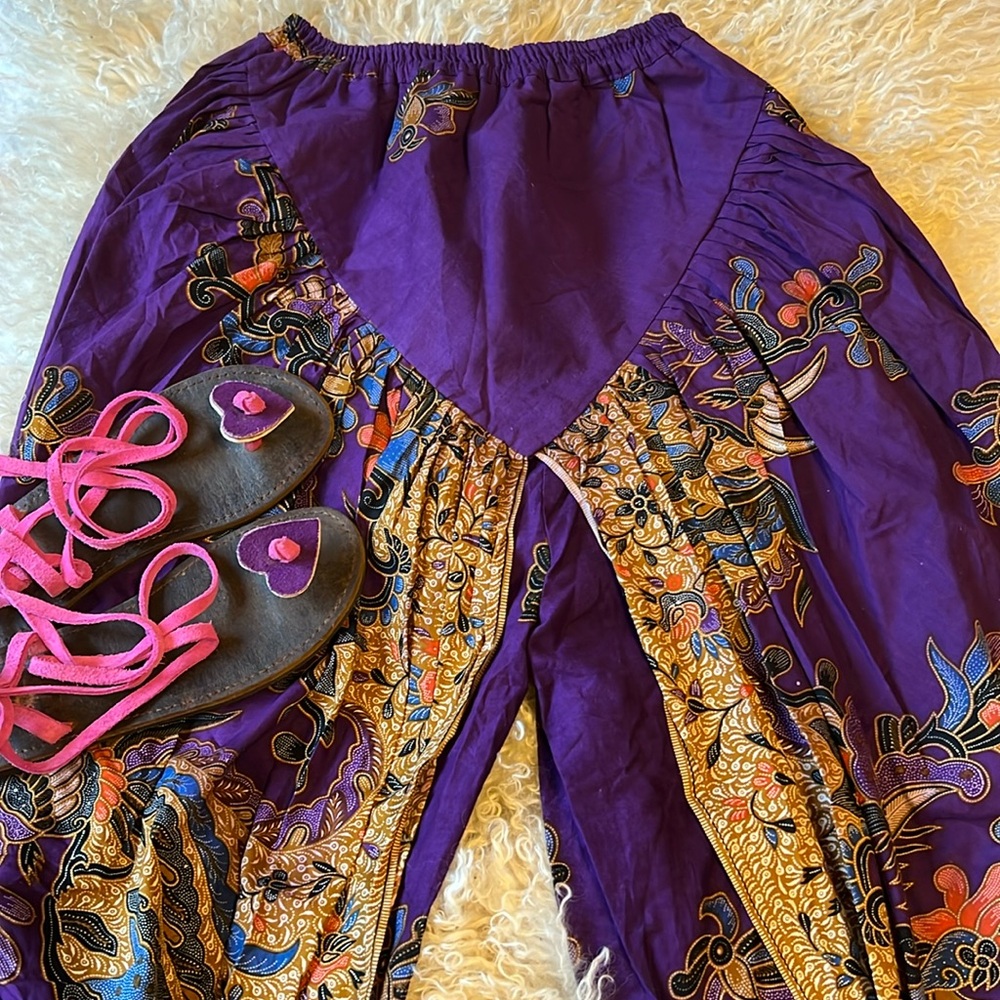 Hand Crafted Purple and Gold Women's Pants